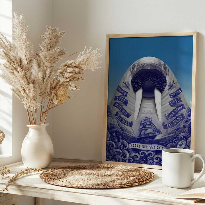 Salty Old Sea Dog - Stretched Canvas, Poster or Fine Art Print - I Heart Wall Art - Poster Print, Canvas Print or Framed Art Print