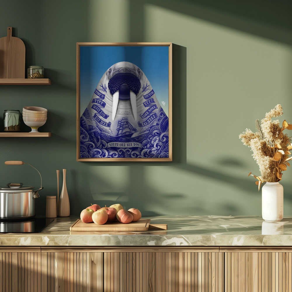 Salty Old Sea Dog - Stretched Canvas, Poster or Fine Art Print - I Heart Wall Art - Poster Print, Canvas Print or Framed Art Print