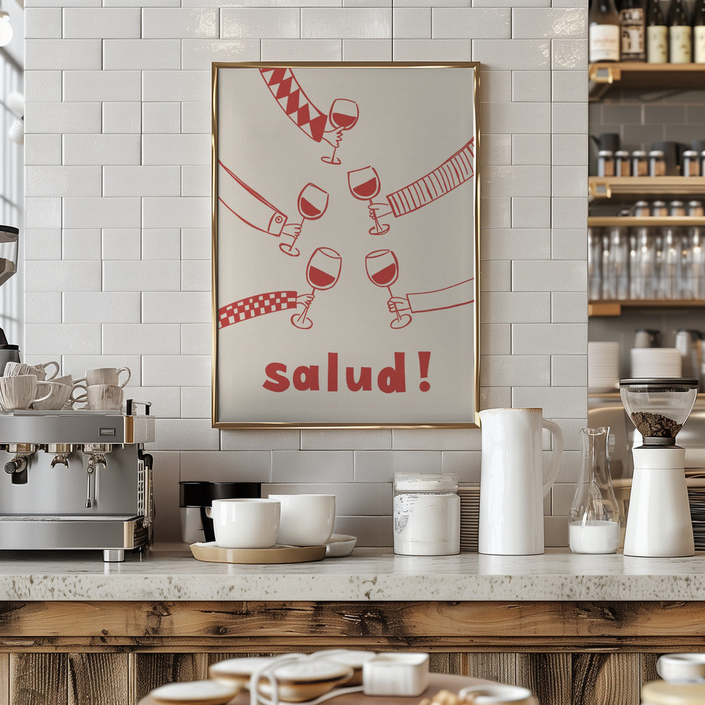 Salud! Wine Party with Friends - Stretched Canvas, Poster or Fine Art Print I Heart Wall Art