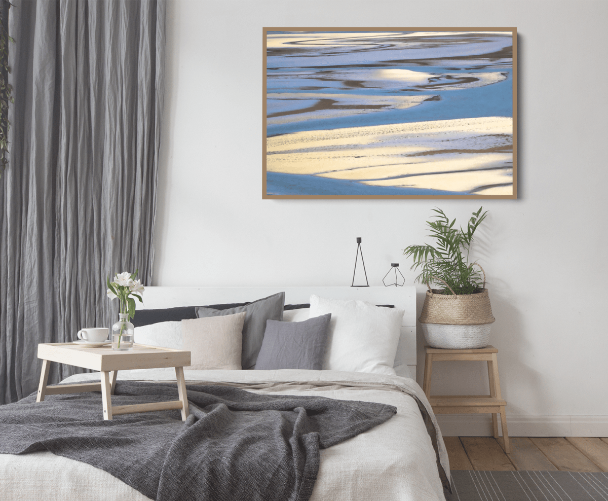 Sandbar - Blue Beach Landscape, Stretched Canvas or Wall Art Print - I Heart Wall Art - Poster Print, Canvas Print or Framed Art Print