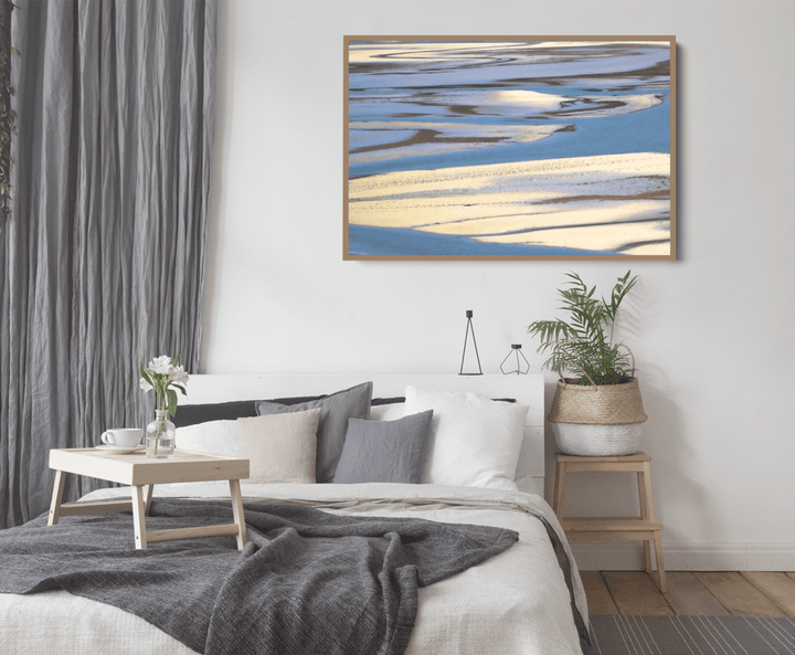 Sandbar - Blue Beach Landscape, Stretched Canvas or Wall Art Print - I Heart Wall Art - Poster Print, Canvas Print or Framed Art Print