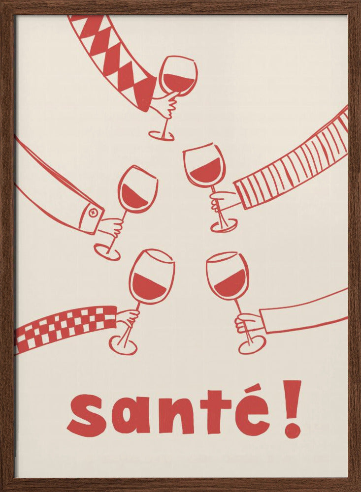 Santé! Wine Party with Friends - Stretched Canvas, Poster or Fine Art Print I Heart Wall Art