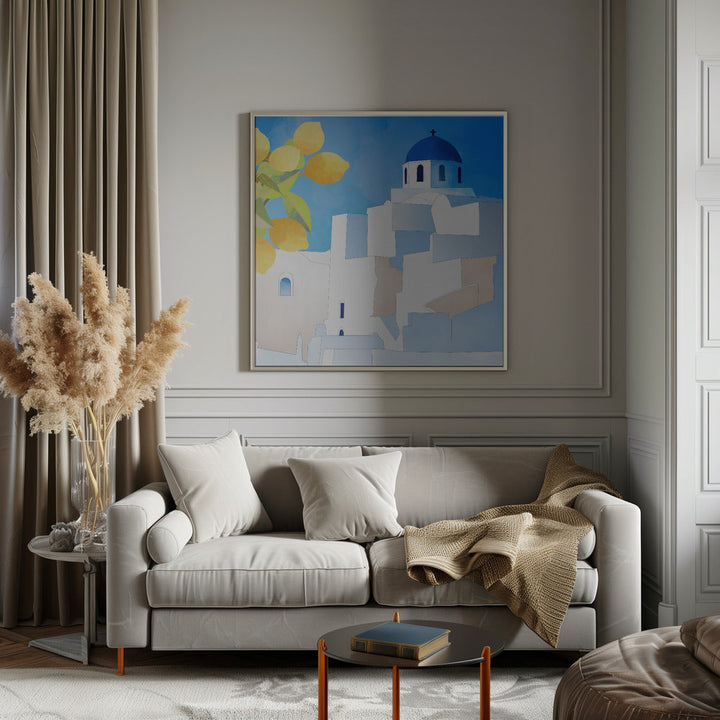 Santorini Neu - Square Stretched Canvas, Poster or Fine Art Print I Heart Wall Art