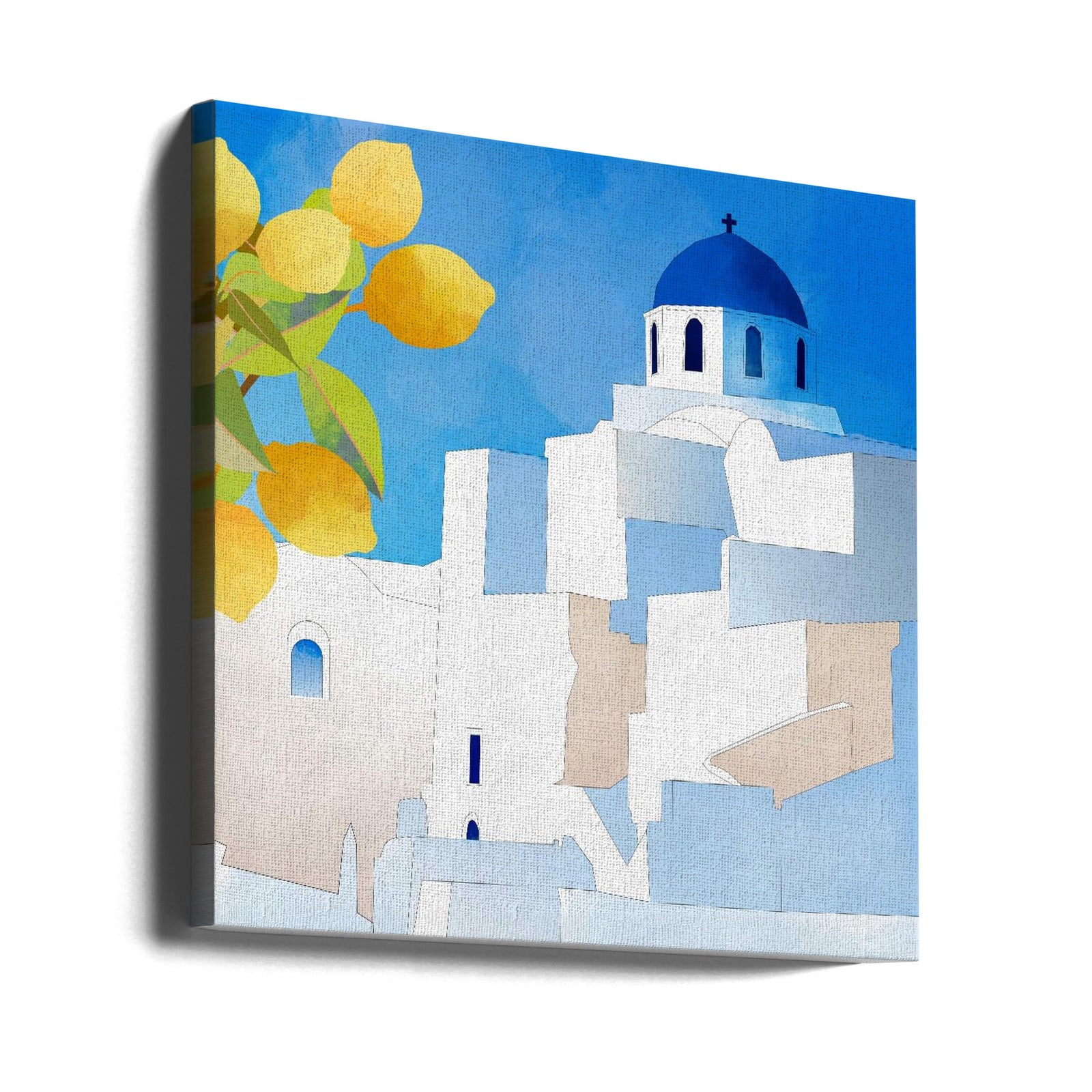 Santorini Neu - Square Stretched Canvas, Poster or Fine Art Print I Heart Wall Art