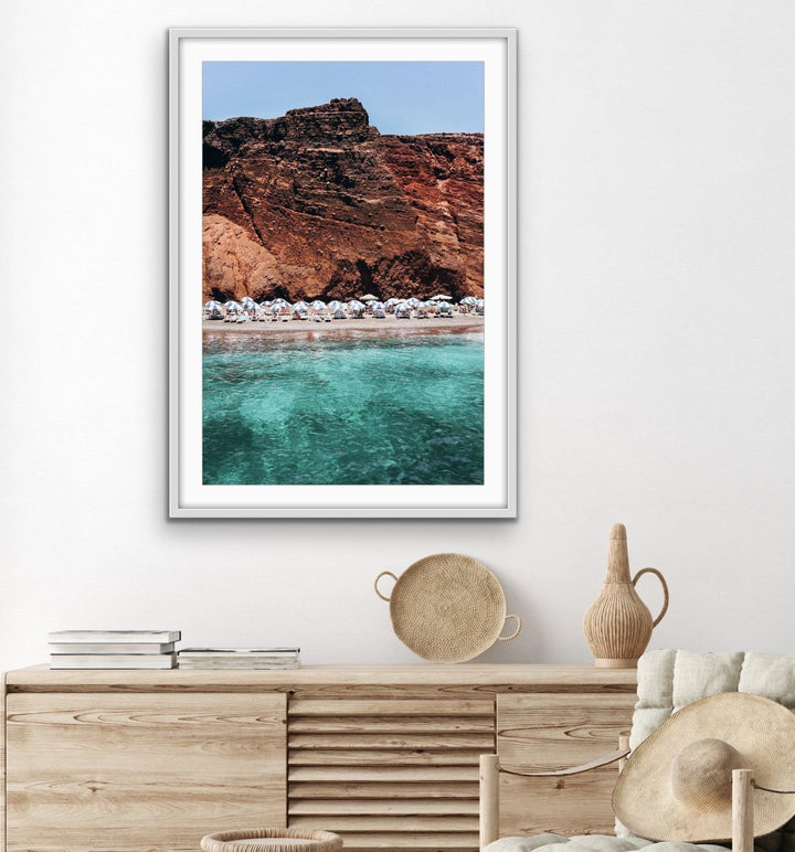 Santorini Red Beach Greek Isle - Island Photographic Canvas or Art Print - I Heart Wall Art