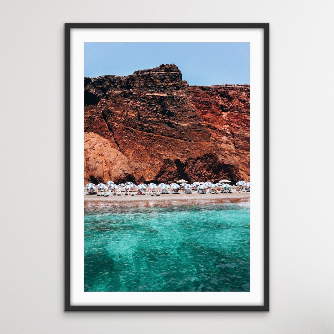 Santorini Red Beach Greek Isle - Island Photographic Canvas or Art Print - I Heart Wall Art