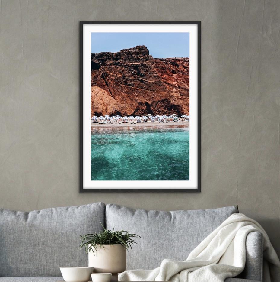 Santorini Red Beach Greek Isle - Island Photographic Canvas or Art Print - I Heart Wall Art