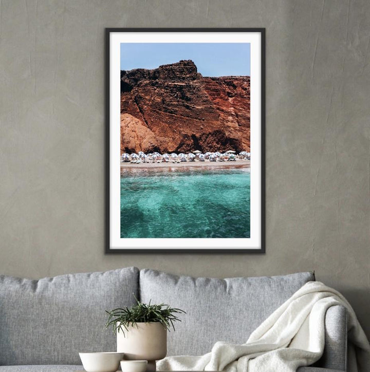 Santorini Red Beach Greek Isle - Island Photographic Canvas or Art Print - I Heart Wall Art