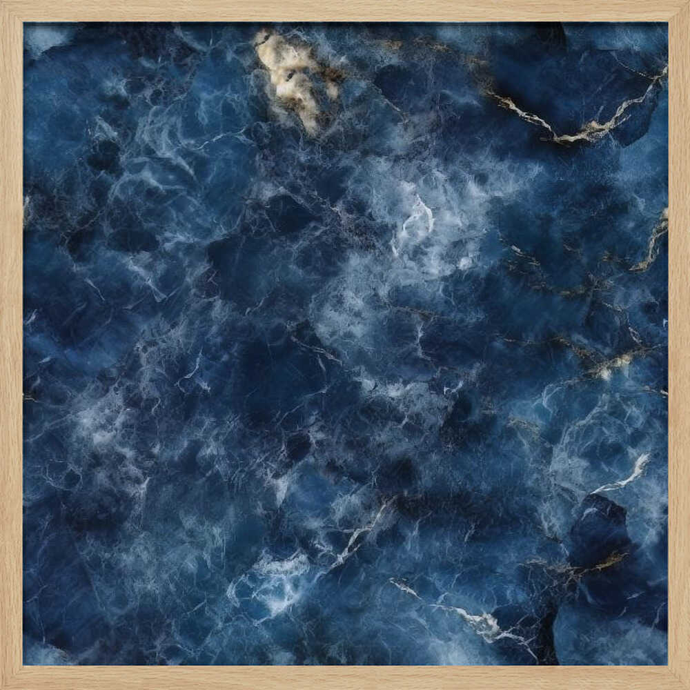 Sapphire Veined Marble - Square Stretched Canvas, Poster or Fine Art Print - I Heart Wall Art - Poster Print, Canvas Print or Framed Art Print