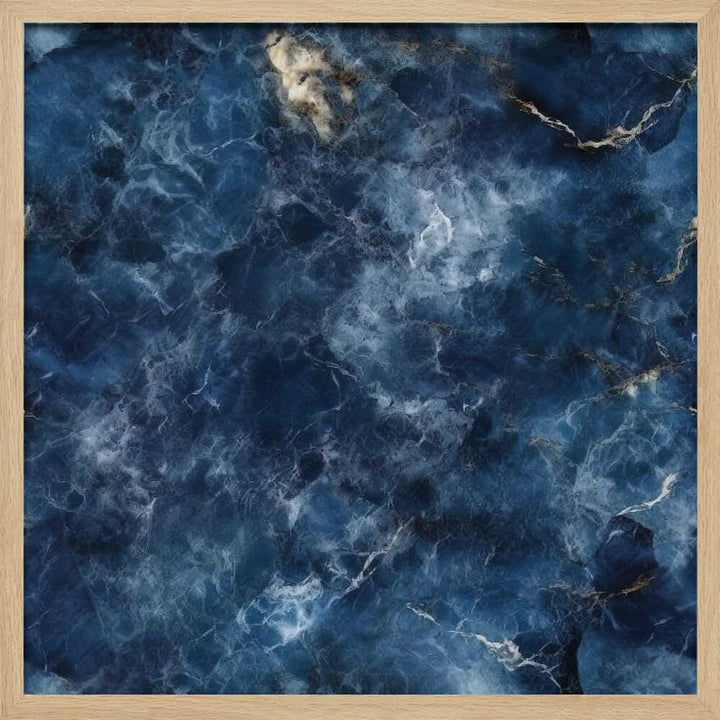 Sapphire Veined Marble - Square Stretched Canvas, Poster or Fine Art Print - I Heart Wall Art - Poster Print, Canvas Print or Framed Art Print