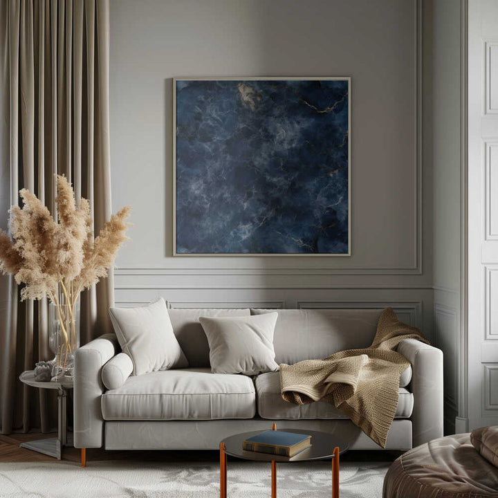 Sapphire Veined Marble - Square Stretched Canvas, Poster or Fine Art Print - I Heart Wall Art - Poster Print, Canvas Print or Framed Art Print