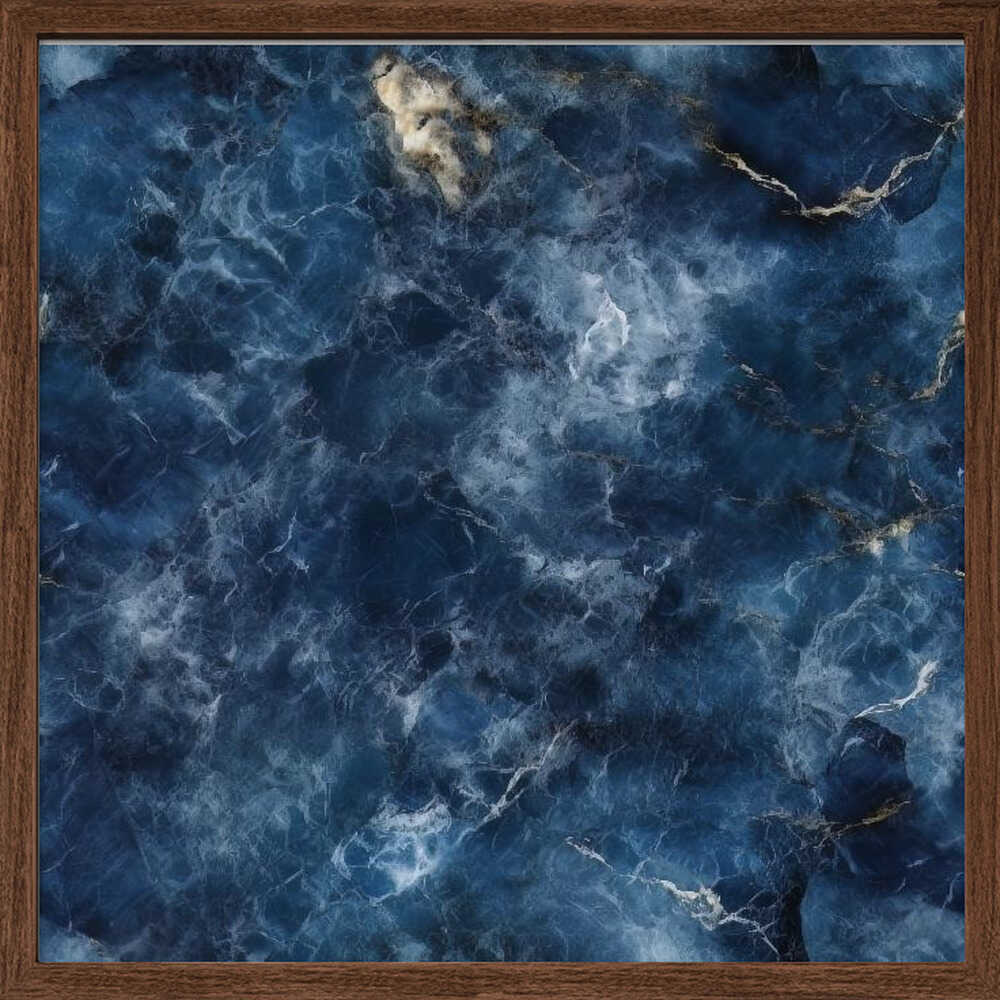 Sapphire Veined Marble - Square Stretched Canvas, Poster or Fine Art Print - I Heart Wall Art - Poster Print, Canvas Print or Framed Art Print