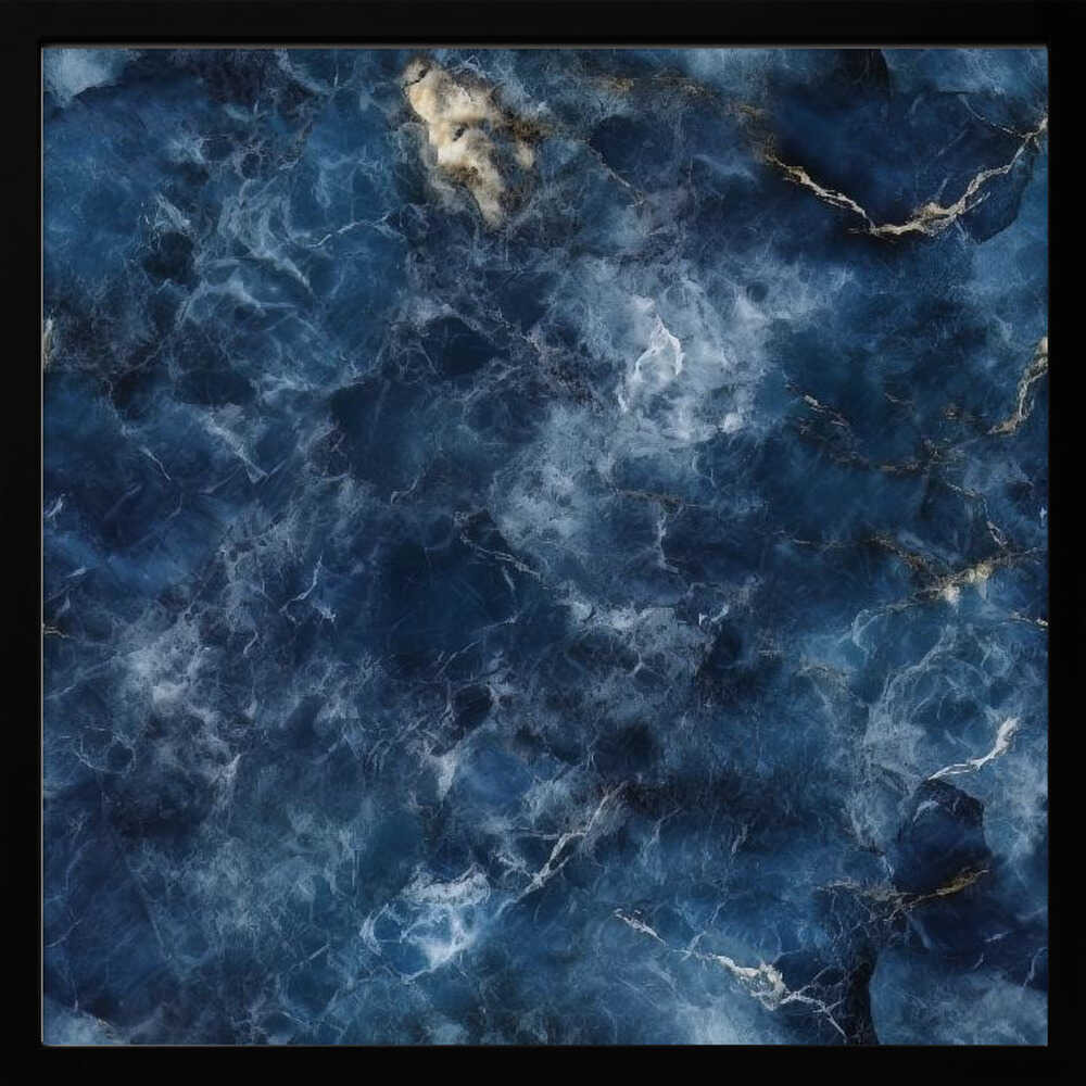 Sapphire Veined Marble - Square Stretched Canvas, Poster or Fine Art Print - I Heart Wall Art - Poster Print, Canvas Print or Framed Art Print