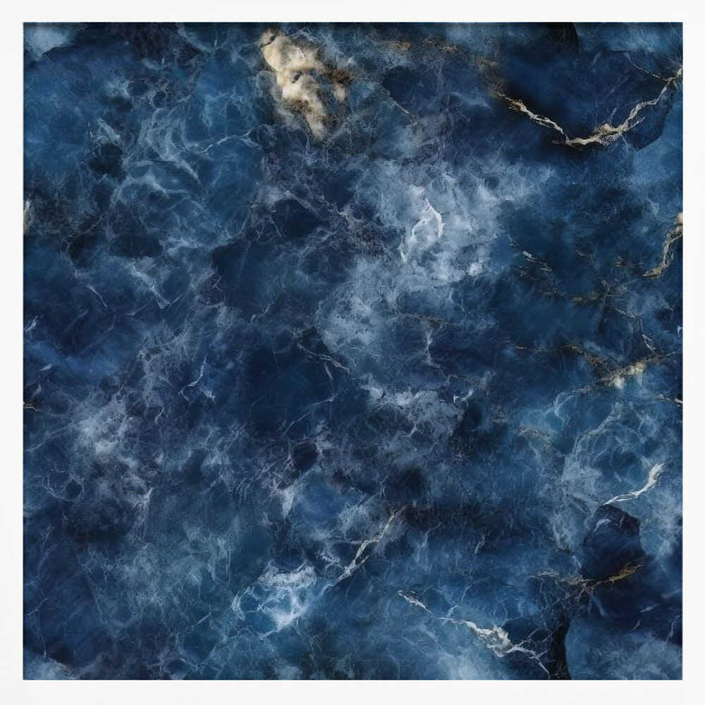 Sapphire Veined Marble - Square Stretched Canvas, Poster or Fine Art Print - I Heart Wall Art - Poster Print, Canvas Print or Framed Art Print