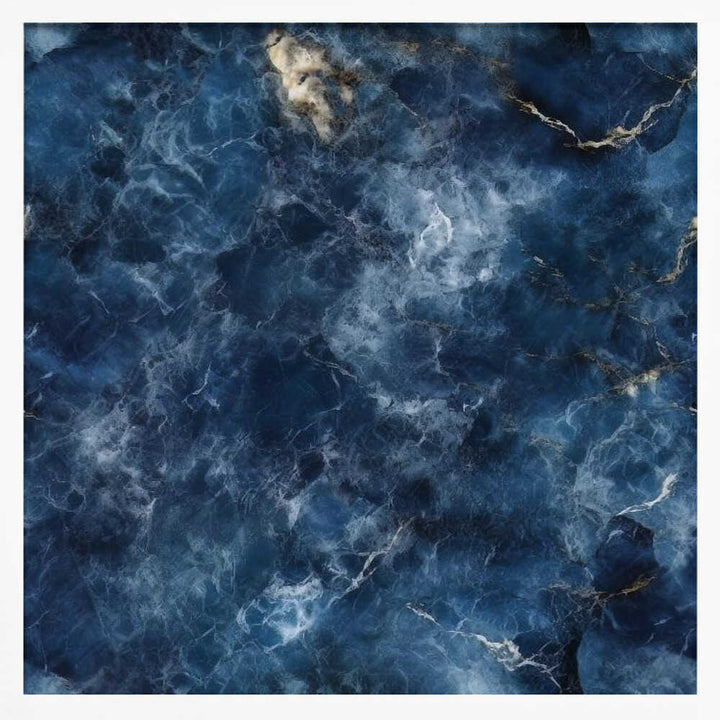 Sapphire Veined Marble - Square Stretched Canvas, Poster or Fine Art Print - I Heart Wall Art - Poster Print, Canvas Print or Framed Art Print