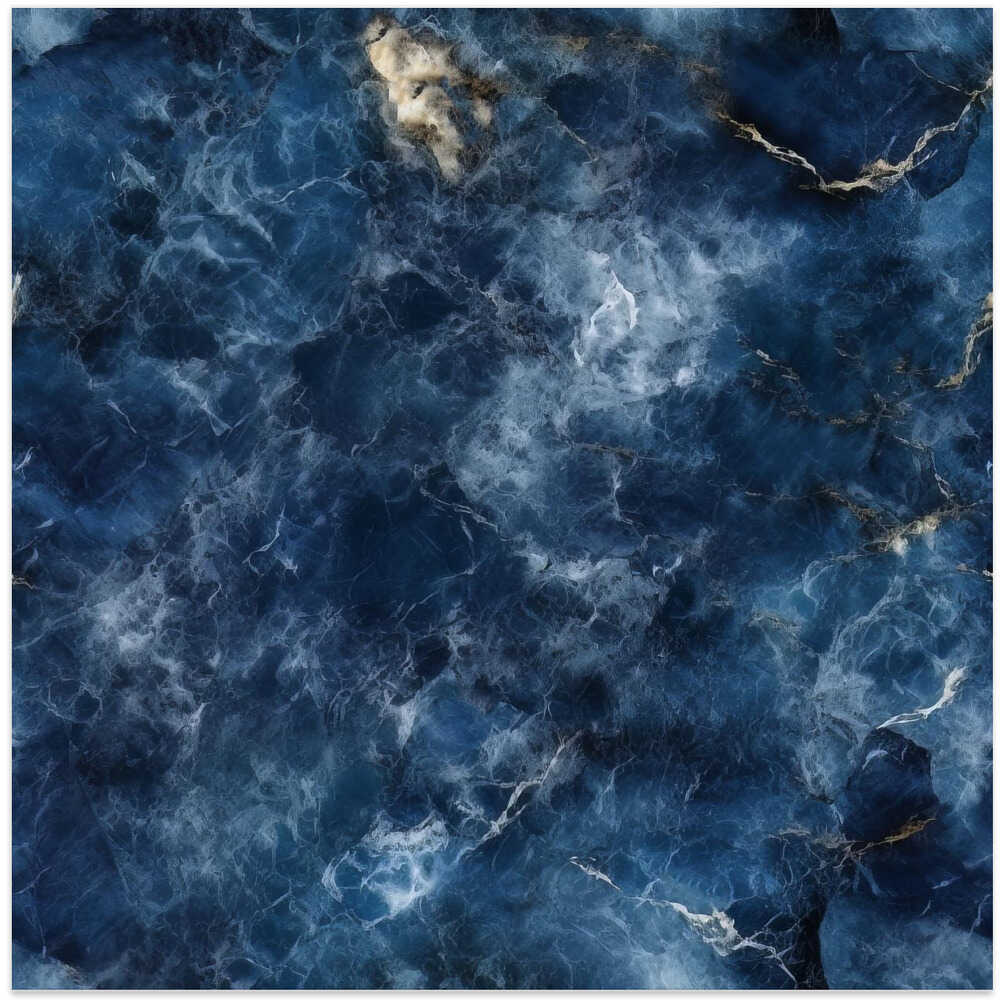 Sapphire Veined Marble - Square Stretched Canvas, Poster or Fine Art Print - I Heart Wall Art - Poster Print, Canvas Print or Framed Art Print