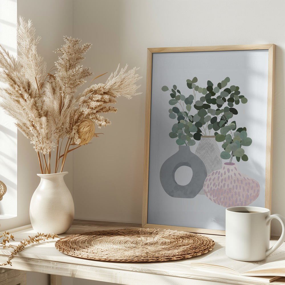 Scandi Japandi Plants - Stretched Canvas, Poster or Fine Art Print - I Heart Wall Art - Poster Print, Canvas Print or Framed Art Print