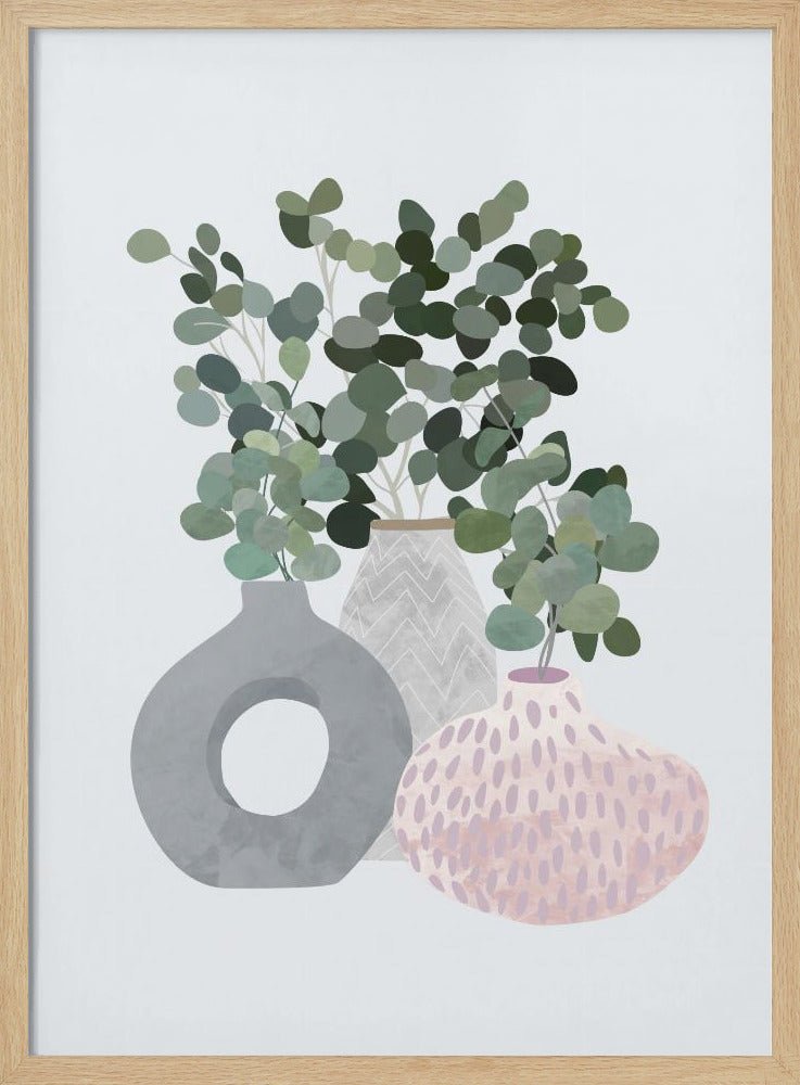 Scandi Japandi Plants - Stretched Canvas, Poster or Fine Art Print - I Heart Wall Art - Poster Print, Canvas Print or Framed Art Print