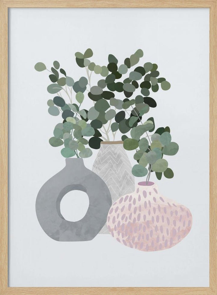 Scandi Japandi Plants - Stretched Canvas, Poster or Fine Art Print - I Heart Wall Art - Poster Print, Canvas Print or Framed Art Print