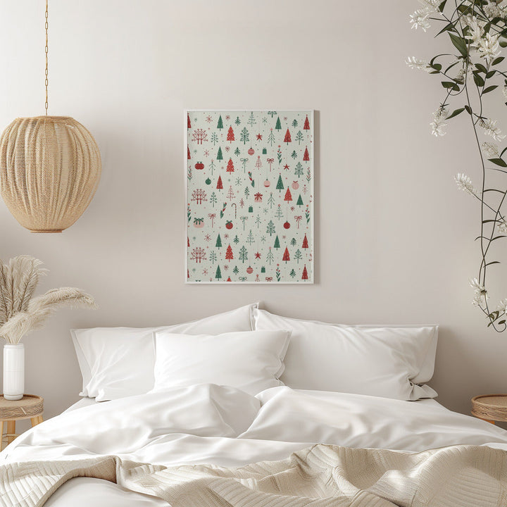 Scandinavian Holiday Forest - Stretched Canvas, Poster or Fine Art Print I Heart Wall Art