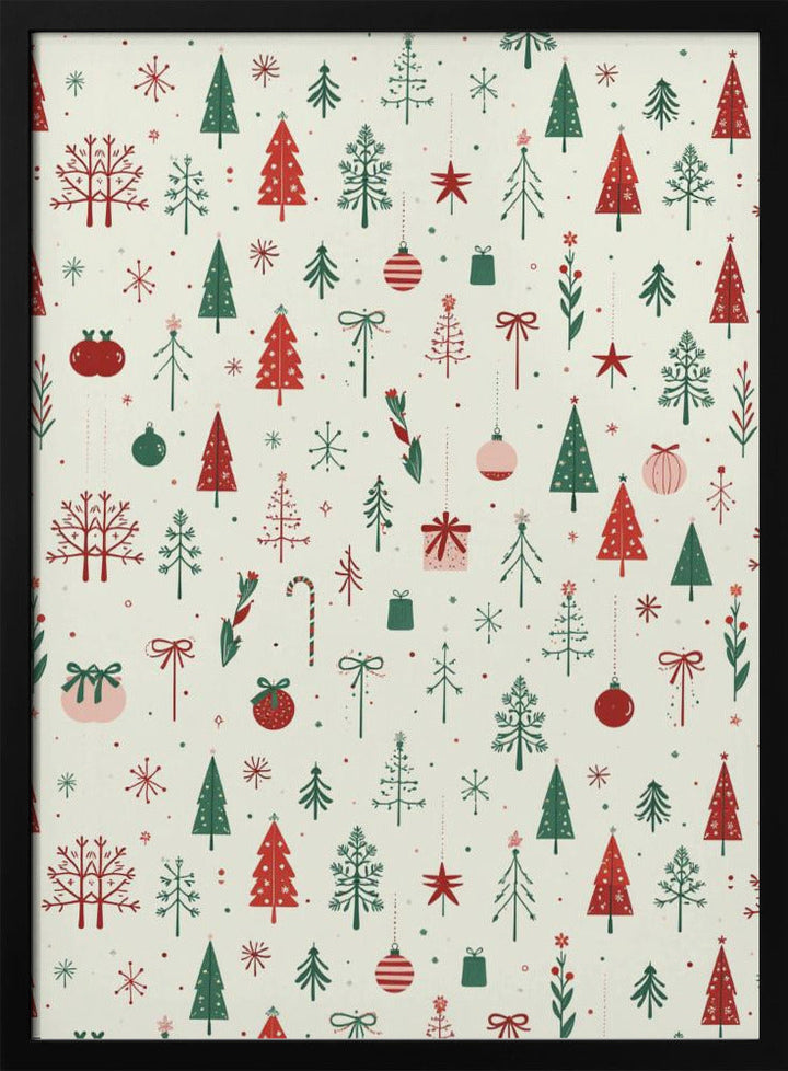 Scandinavian Holiday Forest - Stretched Canvas, Poster or Fine Art Print I Heart Wall Art