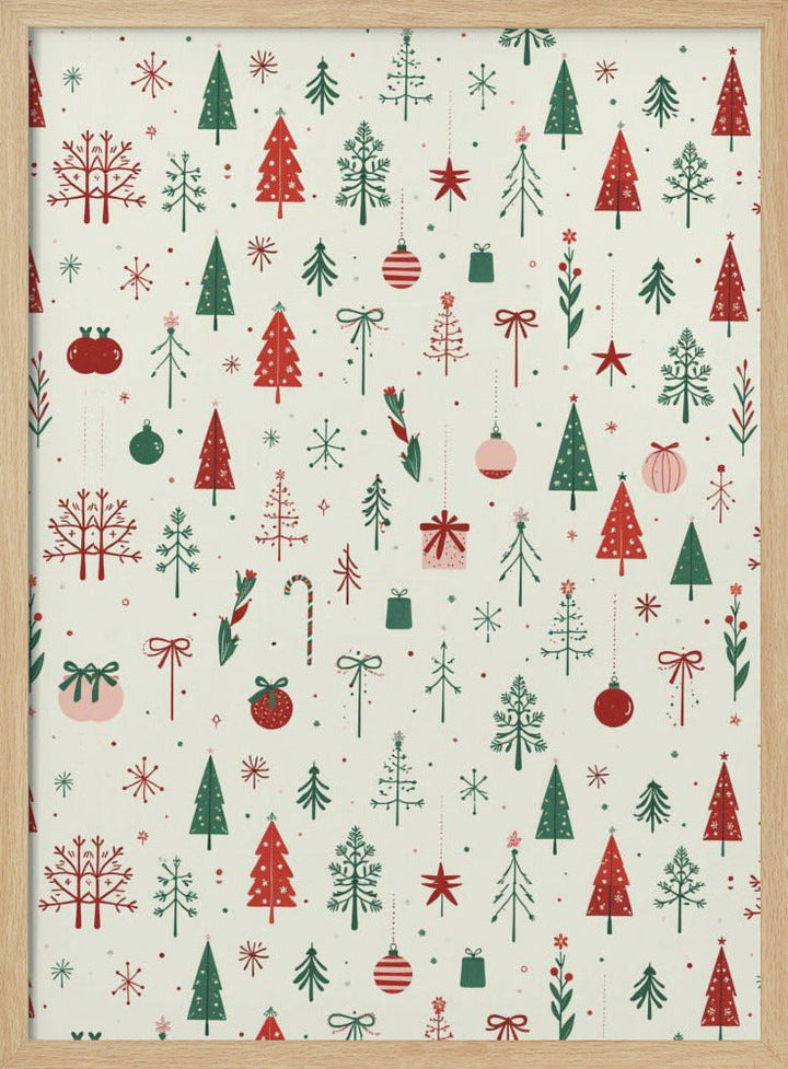 Scandinavian Holiday Forest - Stretched Canvas, Poster or Fine Art Print I Heart Wall Art
