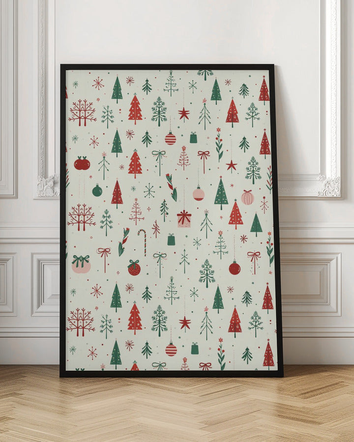 Scandinavian Holiday Forest - Stretched Canvas, Poster or Fine Art Print I Heart Wall Art