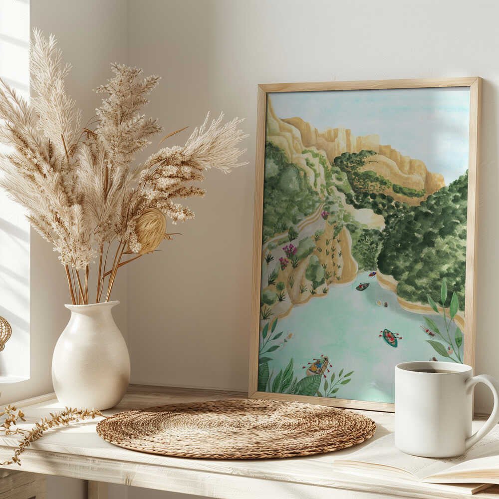 Scenic Canyon River - Stretched Canvas, Poster or Fine Art Print - I Heart Wall Art - Poster Print, Canvas Print or Framed Art Print