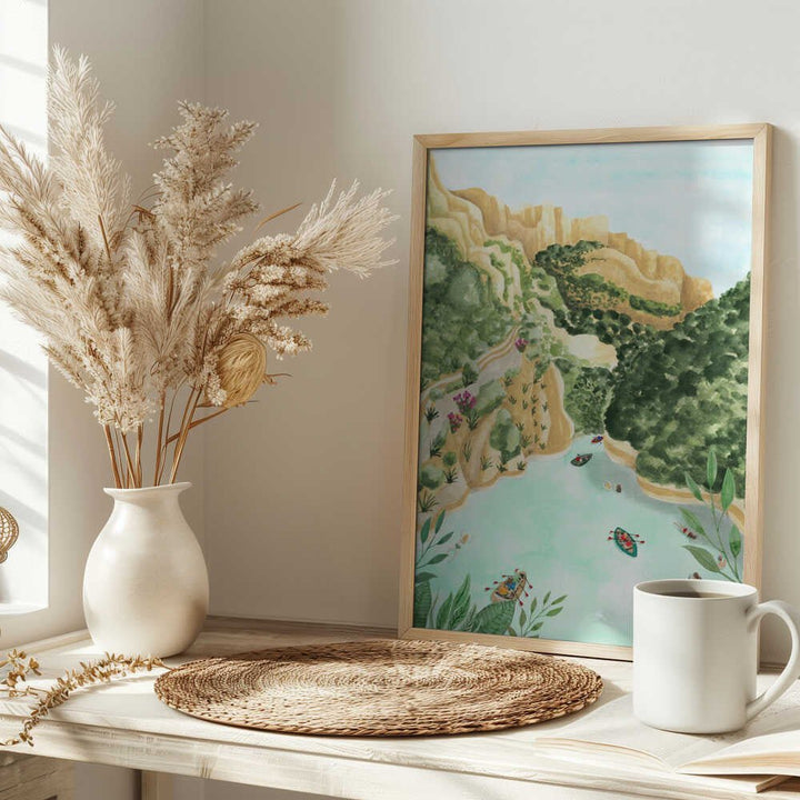 Scenic Canyon River - Stretched Canvas, Poster or Fine Art Print - I Heart Wall Art - Poster Print, Canvas Print or Framed Art Print