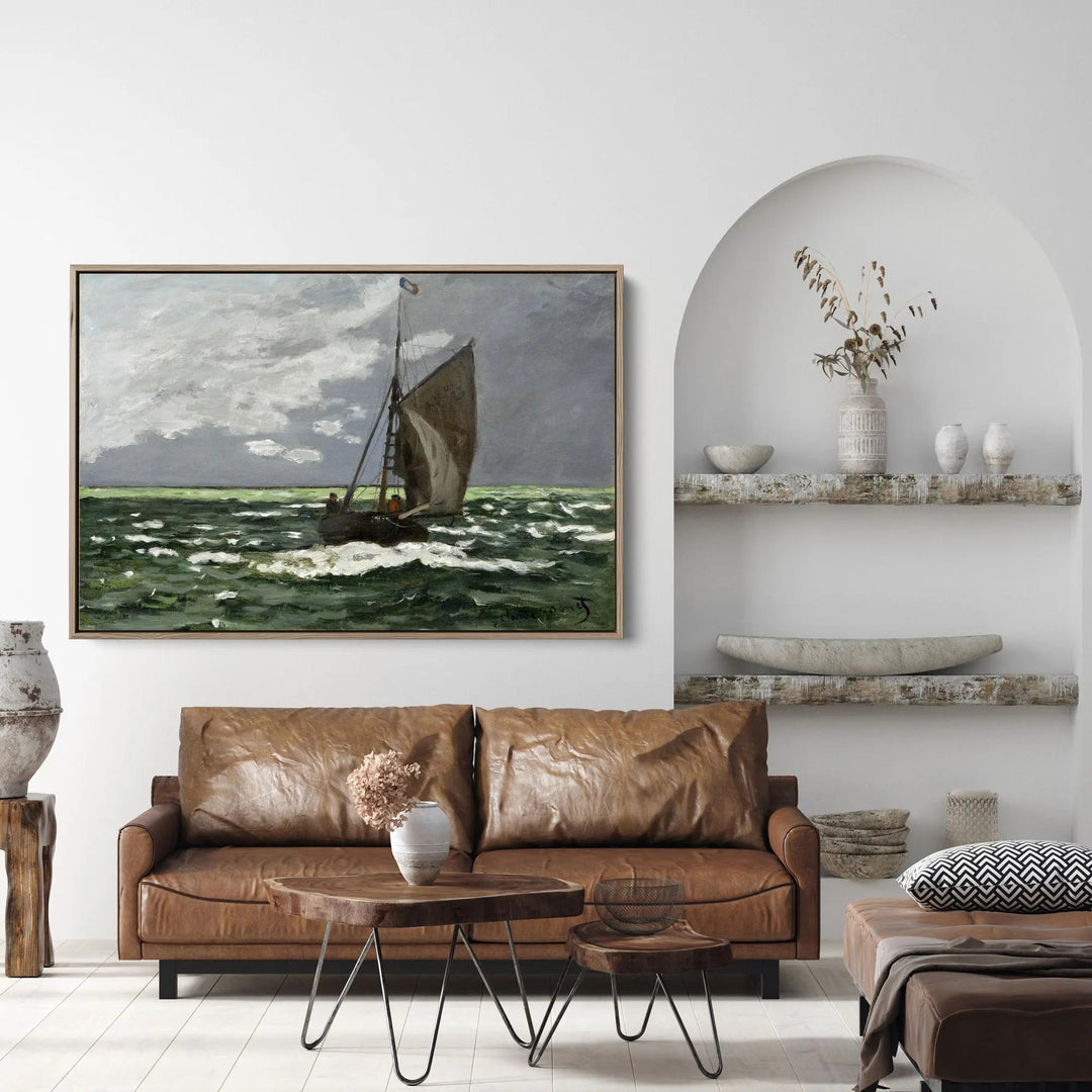 Seascape, Storm (1866) by Claude Monet  - Stretched Canvas Print or Framed Fine Art Print - Artwork I Heart Wall Art Australia 