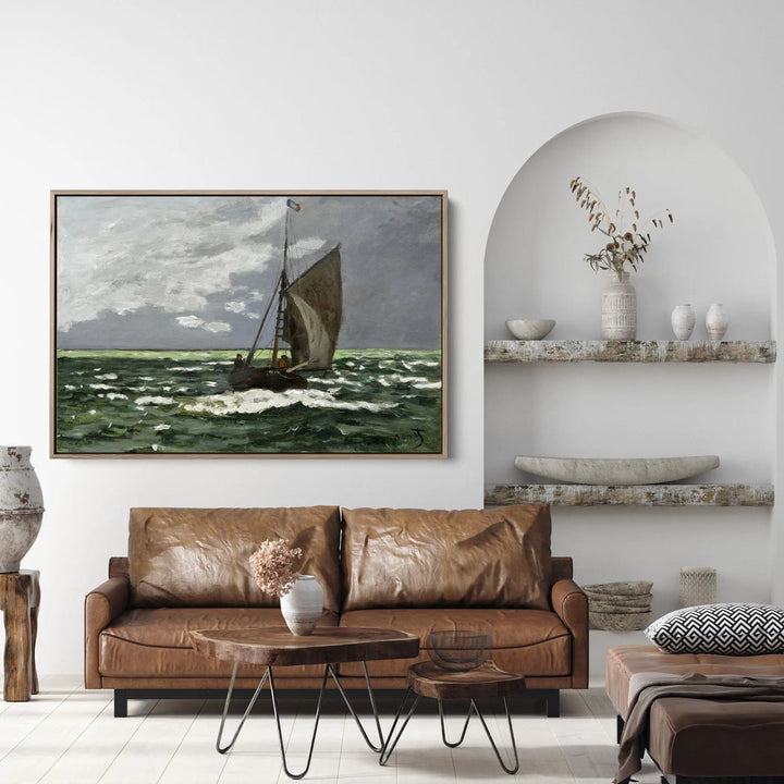 Seascape, Storm (1866) by Claude Monet  - Stretched Canvas Print or Framed Fine Art Print - Artwork I Heart Wall Art Australia 