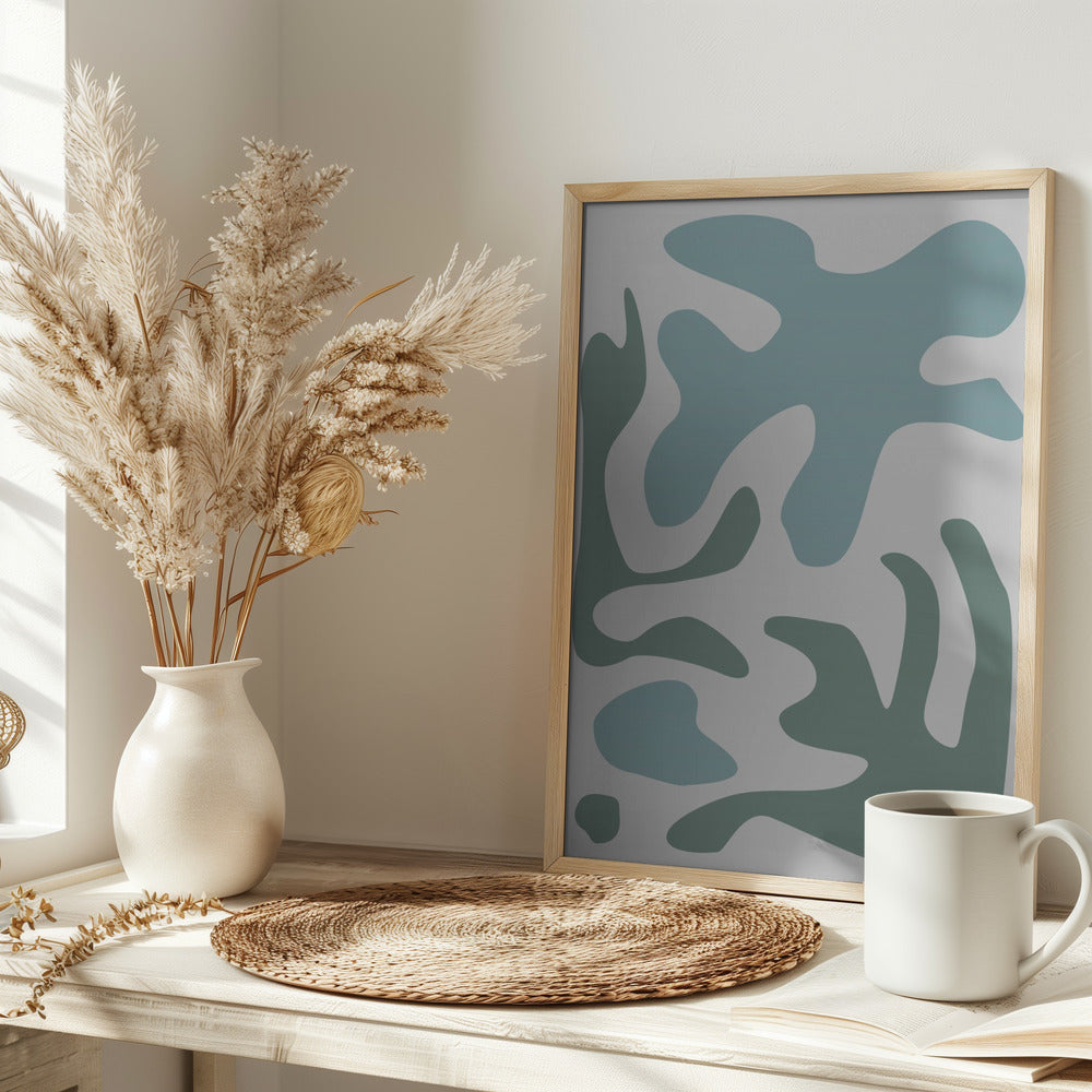 Seaweed Teal No 2 - Stretched Canvas, Poster or Fine Art Print I Heart Wall Art