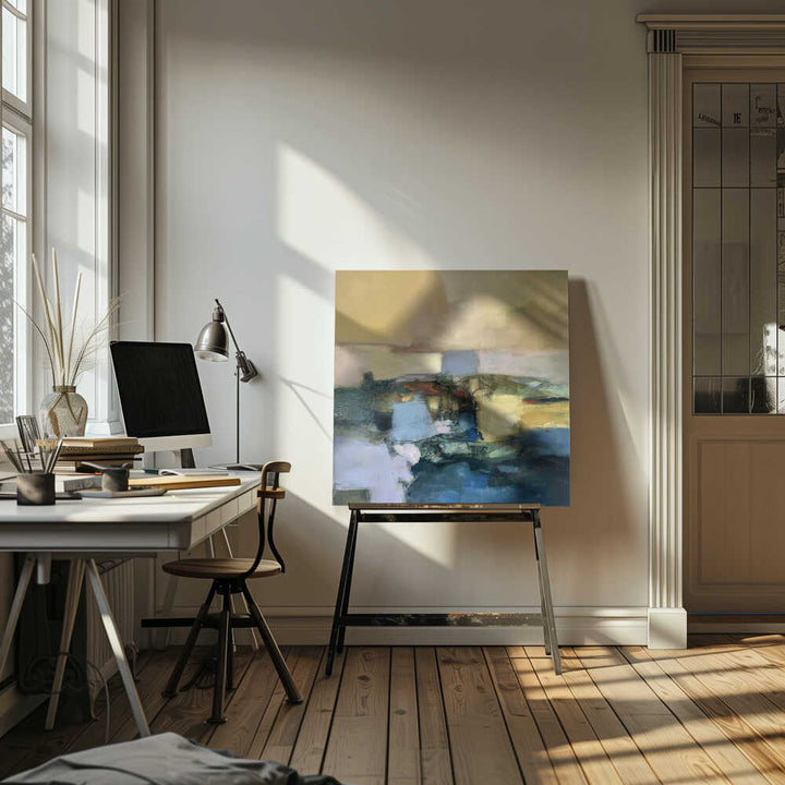 Serene Abstract Landscape - Square Stretched Canvas Poster or Fine Art Print