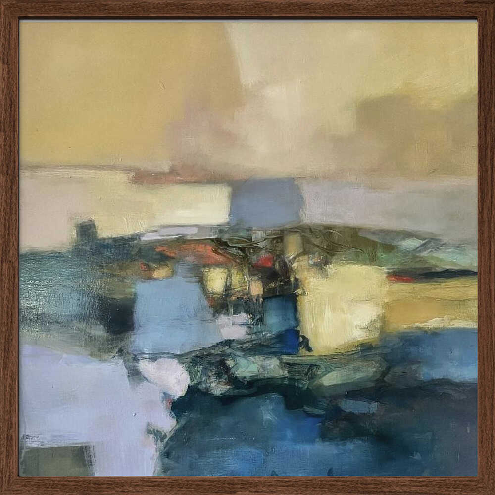 Serene Abstract Landscape - Square Stretched Canvas Poster or Fine Art Print