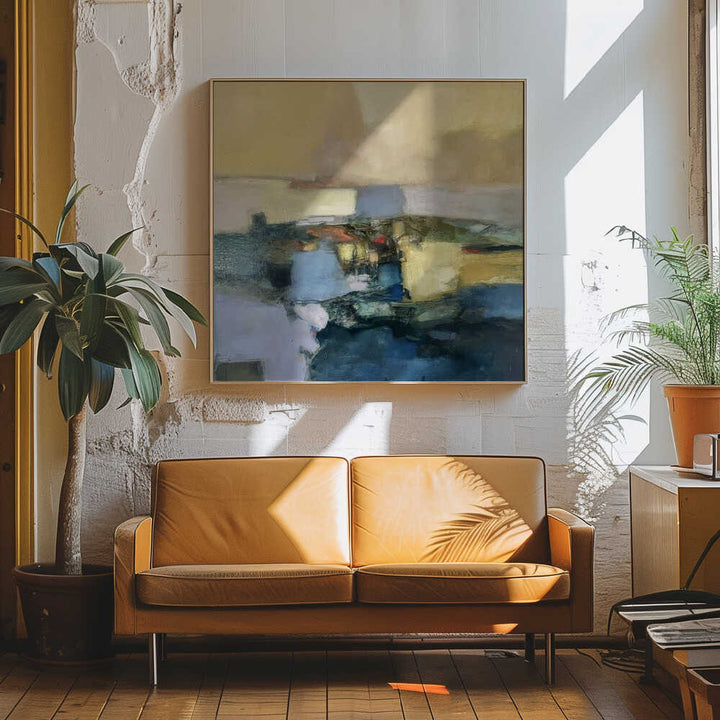 Serene Abstract Landscape - Square Stretched Canvas Poster or Fine Art Print