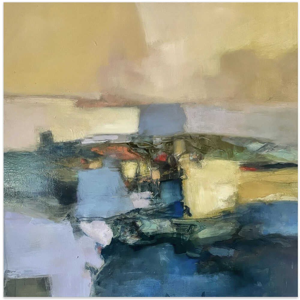 Serene Abstract Landscape - Square Stretched Canvas Poster or Fine Art Print