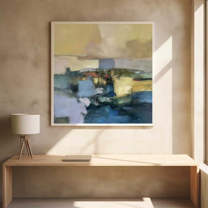 Serene Abstract Landscape - Square Stretched Canvas Poster or Fine Art Print
