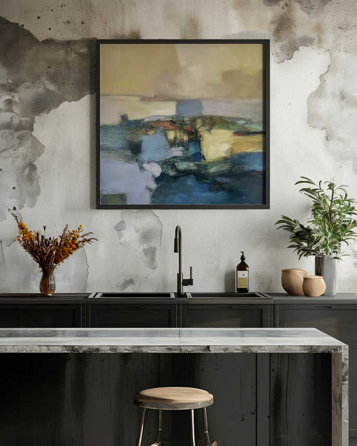 Serene Abstract Landscape - Square Stretched Canvas Poster or Fine Art Print