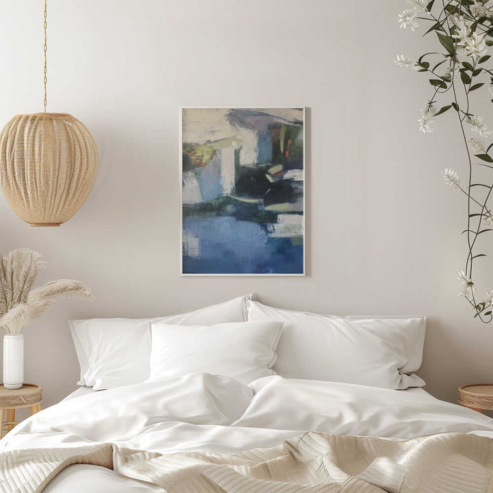 Serene Blue Abstraction - Stretched Canvas Poster or Fine Art Print