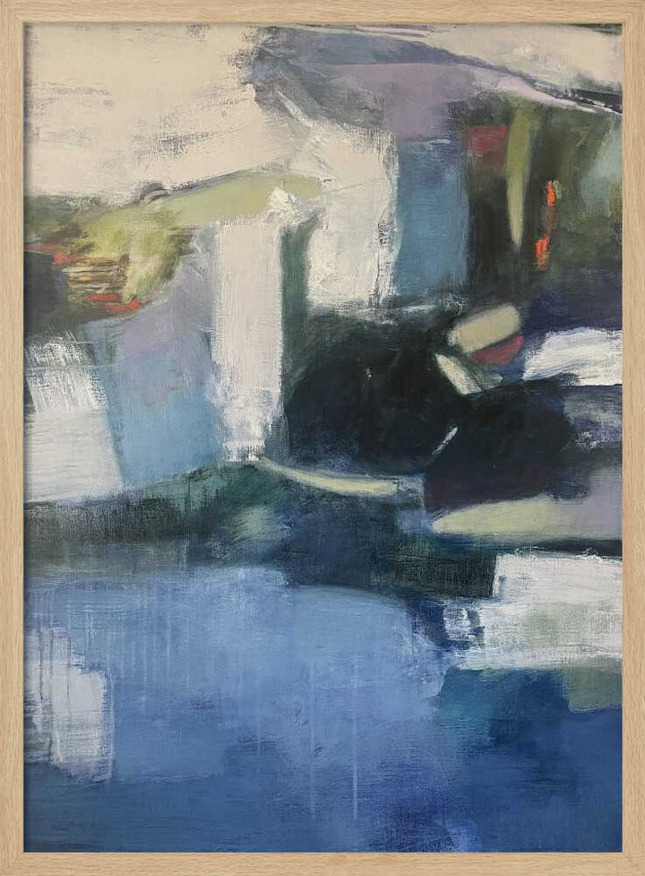 Serene Blue Abstraction - Stretched Canvas Poster or Fine Art Print