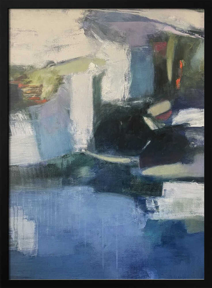 Serene Blue Abstraction - Stretched Canvas Poster or Fine Art Print
