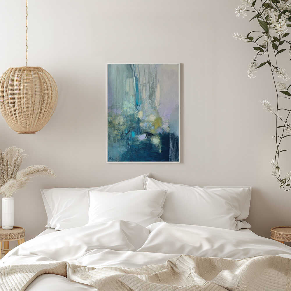Serene Blue Depths - Stretched Canvas Poster or Fine Art Print