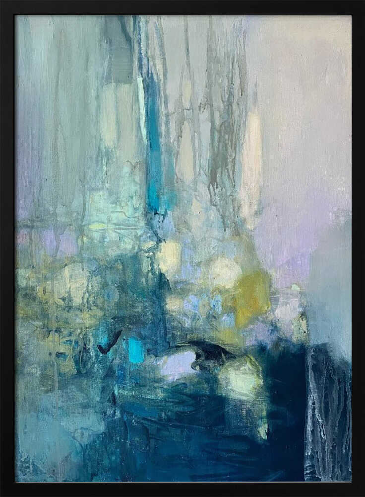 Serene Blue Depths - Stretched Canvas Poster or Fine Art Print