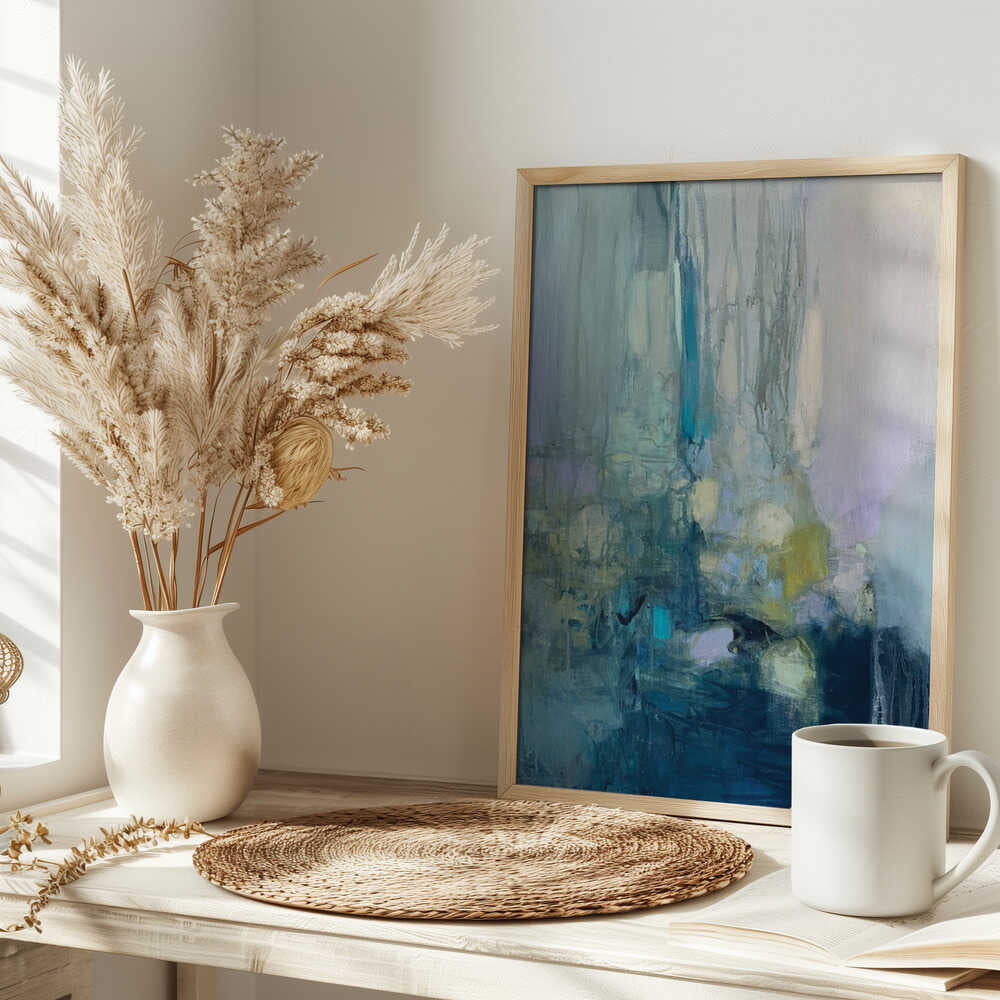 Serene Blue Depths - Stretched Canvas Poster or Fine Art Print