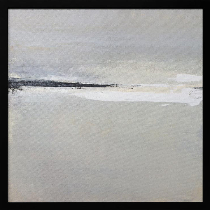 Serene Horizon with Soft Gray and White Tones - Square Stretched Canvas, Poster or Fine Art Print - I Heart Wall Art - Poster Print, Canvas Print or Framed Art Print