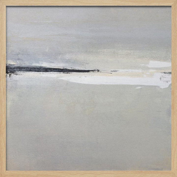 Serene Horizon with Soft Gray and White Tones - Square Stretched Canvas, Poster or Fine Art Print - I Heart Wall Art - Poster Print, Canvas Print or Framed Art Print