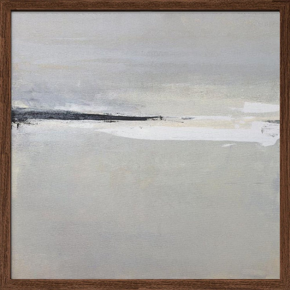 Serene Horizon with Soft Gray and White Tones - Square Stretched Canvas, Poster or Fine Art Print - I Heart Wall Art - Poster Print, Canvas Print or Framed Art Print