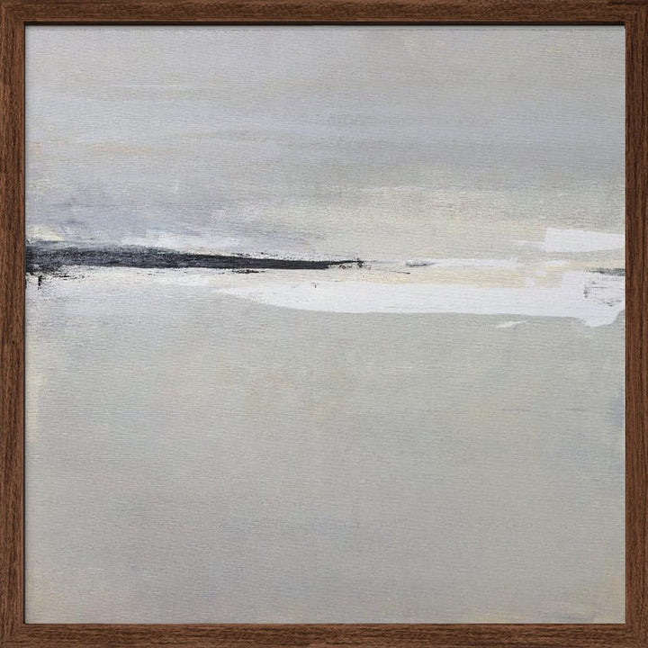 Serene Horizon with Soft Gray and White Tones - Square Stretched Canvas, Poster or Fine Art Print - I Heart Wall Art - Poster Print, Canvas Print or Framed Art Print