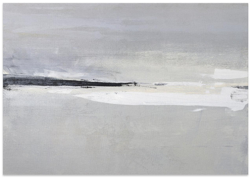 Serene Horizon with Soft Gray and White Tones - Stretched Canvas, Poster or Fine Art Print - I Heart Wall Art - Poster Print, Canvas Print or Framed Art Print