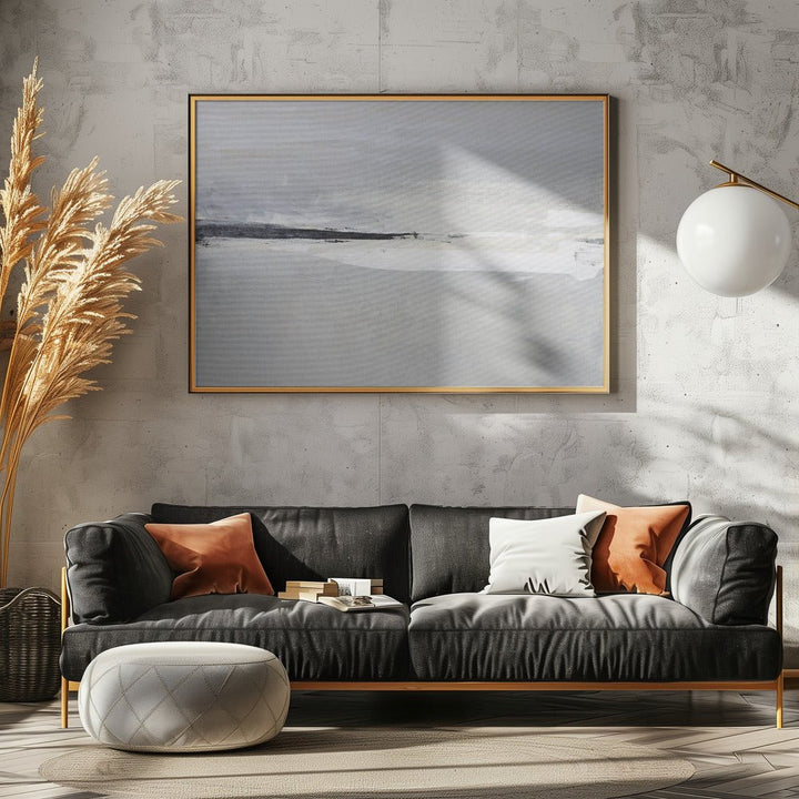 Serene Horizon with Soft Gray and White Tones - Stretched Canvas, Poster or Fine Art Print - I Heart Wall Art - Poster Print, Canvas Print or Framed Art Print